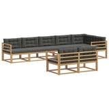 Set di divani da esterno 6 pz Bianco e Antracite Poliestere