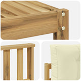 Set di divani da esterno 6 pz Bianco e Crema Poliestere