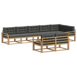 Set di divani da esterno 6 pz Bianco e Antracite Poliestere