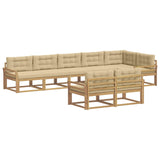 Set di divani da esterno 6 pz Bianco e Beige Poliestere