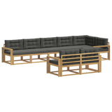 Set di divani da esterno 6 pz Bianco e Antracite Poliestere