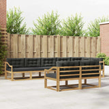 Set di divani da esterno 6 pz Bianco e Antracite Poliestere