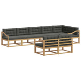 Set di divani da esterno 6 pz Bianco e Antracite Poliestere