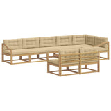 Set di divani da esterno 6 pz Bianco e Beige Poliestere