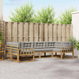 Set di divani da esterno 6 pcs Bianco e Grigio Chiaro