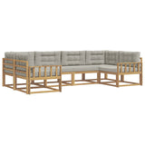 Set di divani da esterno 6 pcs Bianco e Grigio Chiaro