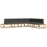 Set di divani da esterno Bianco 357 x 198,5 x 73 cm Poliestere