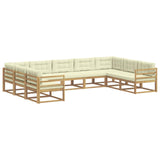 Set di divani da esterno con cuscino 9 pcs Bianco e Crema