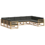 Set di divani da esterno con cuscino 9 pcs Bianco e Antracite