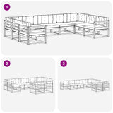 Set di divani da esterno con cuscino 9 pcs Bianco e Antracite