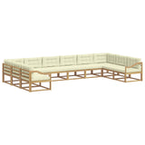 Set di divani da esterno con cuscino 10 pcs Bianco e Crema