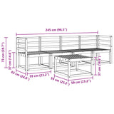 Set di divani da esterno 5 pcs Bianco 59 x 59 x 37 cm