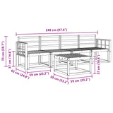 Set di divani da esterno 5 pcs Bianco 59 x 59 x 37 cm