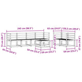 Set di divani da esterno 7 pcs Bianco 59 x 59 x 37 cm