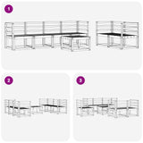 Set di divani da esterno 7 pcs Bianco 59 x 59 x 37 cm