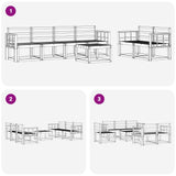 Set di divani da esterno 7 pcs Bianco 59 x 59 x 37 cm