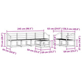 Set di divani da esterno 7 pcs Bianco 59 x 59 x 37 cm