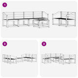 Set di divani da esterno 7 pcs Bianco 59 x 59 x 37 cm
