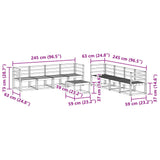Set di divani da esterno 9 pcs Bianco 59 x 59 x 37 cm
