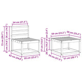 Set di divani da esterno 9 pcs Bianco 59 x 59 x 37 cm