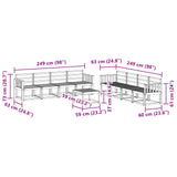 Set di divani da esterno 9 pcs Bianco 59 x 59 x 37 cm