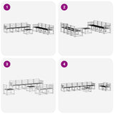 Set di divani da esterno 9 pcs Bianco 59 x 59 x 37 cm