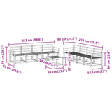 Set di divani da esterno 9 pcs Bianco 59 x 59 x 37 cm