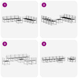 Set di divani da esterno 9 pcs Bianco 59 x 59 x 37 cm