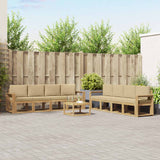 Set di divani da esterno con cuscino 9 pcs Bianco e Beige