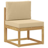Set di divani da esterno con cuscino 9 pcs Bianco e Beige