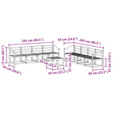 Set di divani da esterno 9 pcs Bianco 59 x 59 x 37 cm