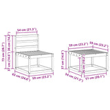 Set di divani da esterno 9 pcs Bianco 59 x 59 x 37 cm