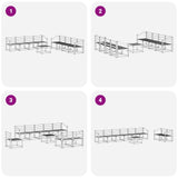 Set di divani da esterno 9 pcs Bianco 59 x 59 x 37 cm