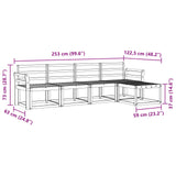 Set di divani da esterno 5 pcs Bianco 253 x 122,5 x 73 cm