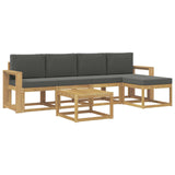 Set di divani da esterno con cuscino 6 pcs Bianco e Antracite
