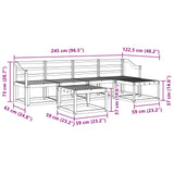 Set di divani da esterno 6 pcs Bianco 59 x 59 x 37 cm