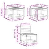 Set di divani da esterno 6 pcs Bianco 59 x 59 x 37 cm