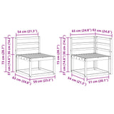 Set di divani da esterno 5 pcs Bianco Legno di Acacia Massello