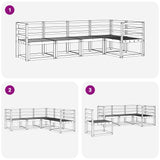 Set di divani da esterno 5 pcs Bianco Legno di Acacia Massello