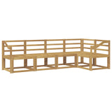 Set di divani da esterno 5 pcs Bianco Legno di Acacia Massello