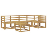 Set di divani da esterno 6 pcs Bianco Legno di Acacia Massello