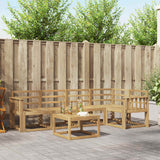 Set di divani da esterno 6 pcs Bianco Legno di Acacia Massello
