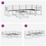 Set di divani da esterno 6 pcs Bianco Legno di Acacia Massello