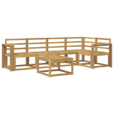 Set di divani da esterno 6 pcs Bianco Legno di Acacia Massello