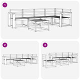 Set di divani da esterno 6 pcs Bianco Legno di Acacia Massello