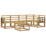 Set di divani da esterno 6 pcs Bianco Legno di Acacia Massello