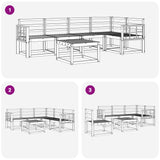 Set di divani da esterno 6 pcs Bianco Legno di Acacia Massello