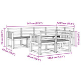 Set di divani da esterno 7 pcs Bianco Legno di Acacia Massello