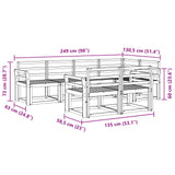 Set di divani da esterno 7 pcs Bianco Legno di Acacia Massello