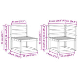 Set di divani da esterno 7 pcs Bianco Legno di Acacia Massello